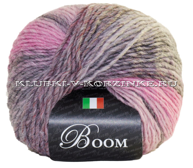 Пряжа Boom Seam - (35581 - Розовый, серый)