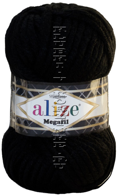 Пряжа Superlana Megafil Alize - (60 - Чёрный)