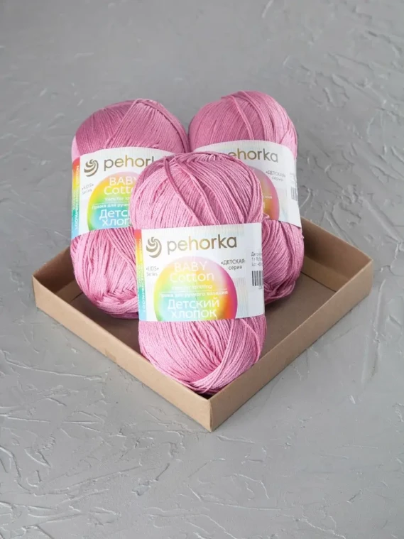 Пряжа Пехорка «Детский хлопок» - (11 - Яр.розовый)