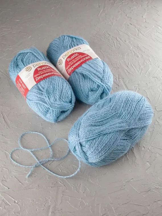 Пряжа Пехорка «Деревенская» - (177 - Голубое небо)