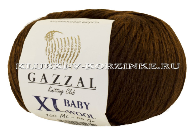 Пряжа GAZZAL BABY WOOL XL - (807 XL - Коричневый)