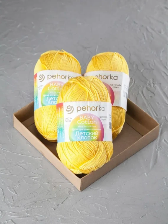 Пряжа Пехорка «Детский хлопок» - (12 - Желток)