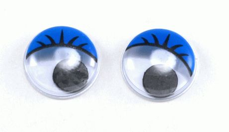 Глаза круглые с ресничками d 15 мм (MER-15 - синие)