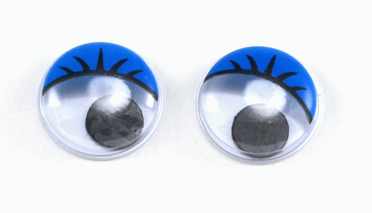 Глаза круглые с ресничками d 15 мм (MER-15 - синие)