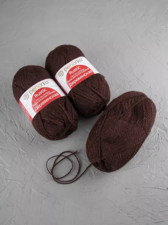 Пряжа Пехорка «Деревенская» - (17 - Шоколад)