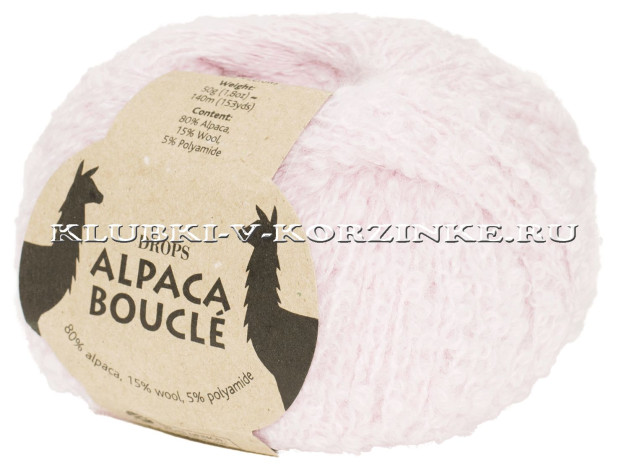 Пряжа Alpaca Boucle DROPS - (3125 - Светло - розовый)