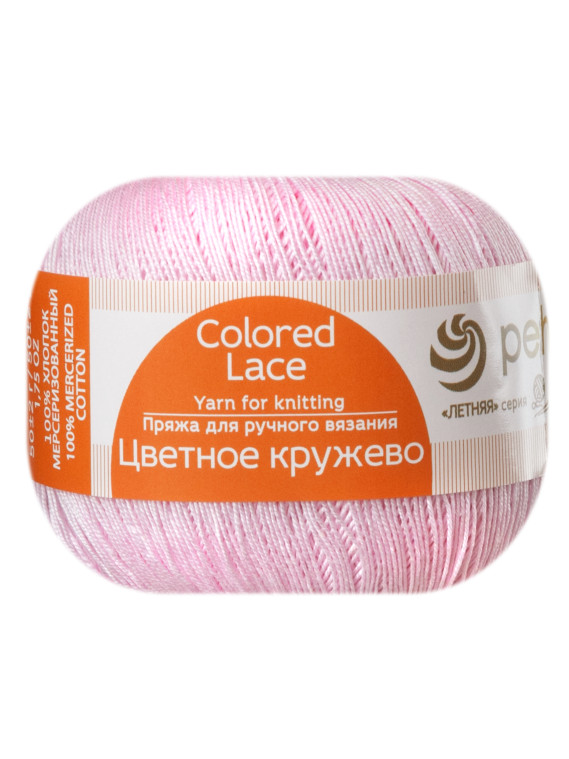 Пряжа Пехорка «Цветное кружево» - (180 - Светлая бегония)
