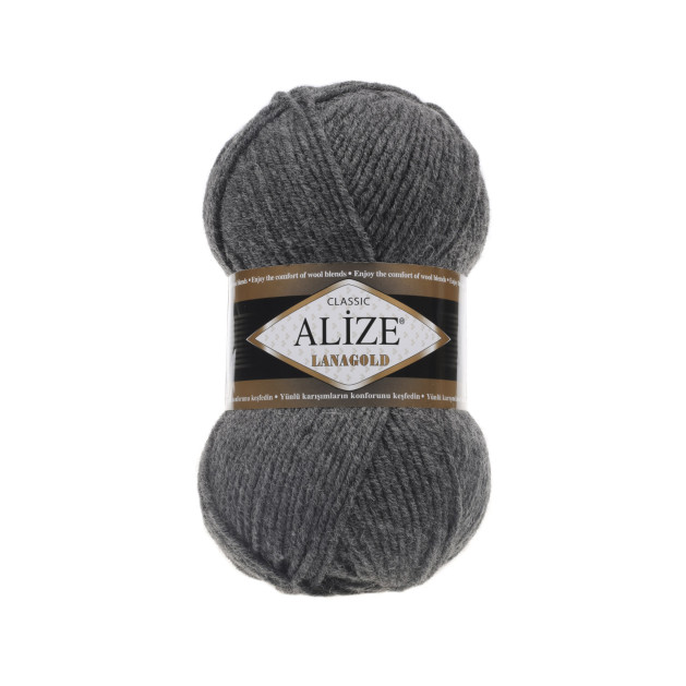 Пряжа «LANAGOLD Alize» - (182 - Средне-серый меланж)