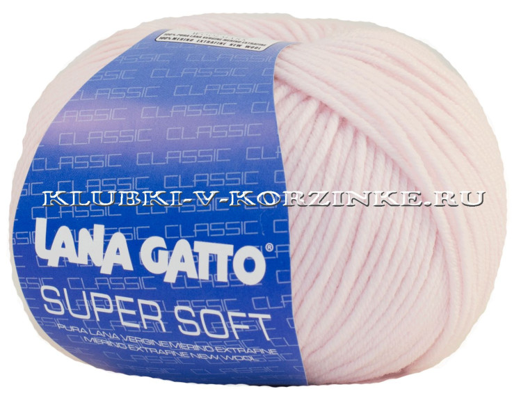 Пряжа Super Soft Lana Gatto - (13210 - Бледно-розовый)