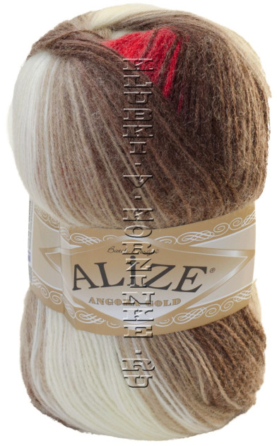 Пряжа ANGORA GOLD BATIK Alize - (4574 - Шоколад, молочный, красный)