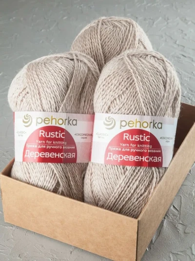 Пряжа Пехорка «Деревенская» - (181 - Жемчуг)
