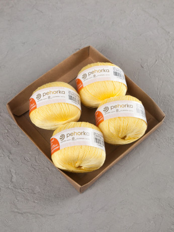 Пряжа Пехорка «Цветное кружево» - (53 - Светло-жёлтый)