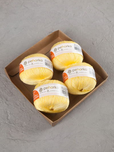 Пряжа Пехорка «Цветное кружево» - (53 - Светло-жёлтый)