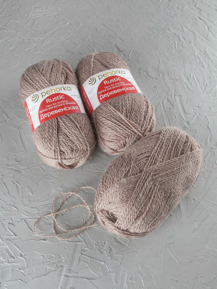 Пряжа Пехорка «Деревенская» - (388 - Темная верба)
