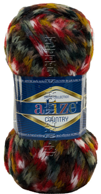 Пряжа Country New Alize - (5674 - Красный, зеленый, белый, желтый)