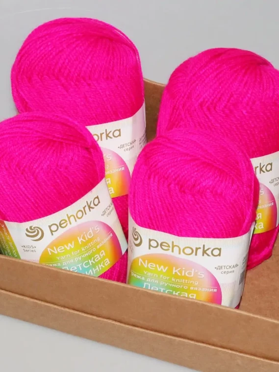 Пряжа Пехорка «Детская новинка» - (84 - Малиновый мусс)