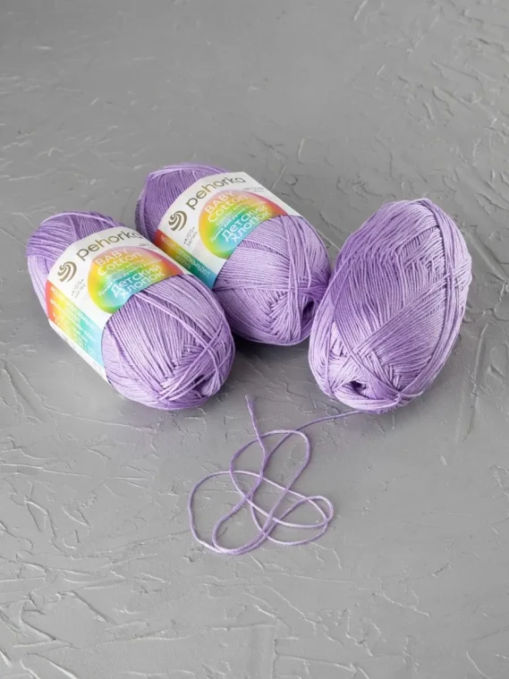 Пряжа Пехорка «Детский хлопок» - (178 - Светло-сиреневый)