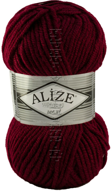 Пряжа Superlana Maxi Alize - (57 - Бордовый)
