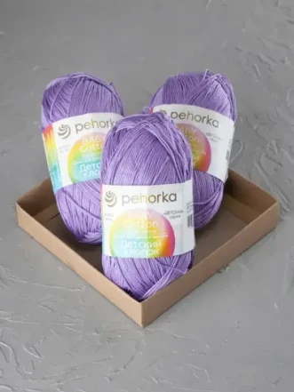 Пряжа Пехорка «Детский хлопок» - (346 - Темно-сиреневый)
