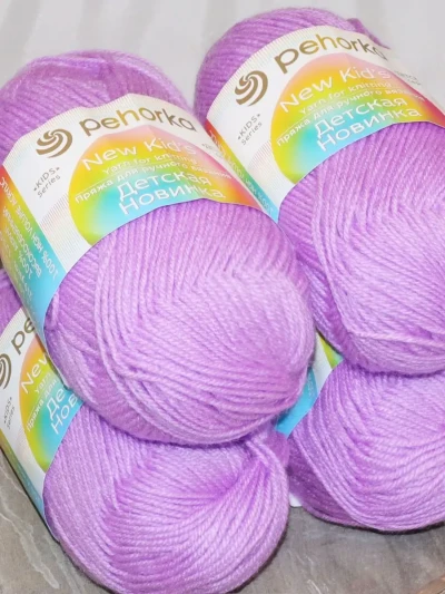 Пряжа Пехорка «Детская новинка» - (389 - Св.фиалка)