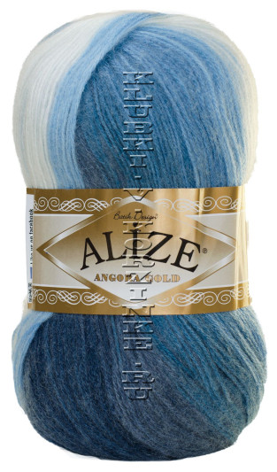 Пряжа ANGORA GOLD BATIK Alize - (1899 - Белый, голубой, синий)