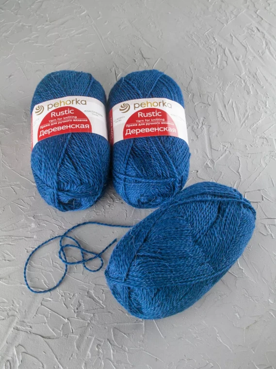 Пряжа Пехорка «Деревенская» - (255 - Джинсовый)