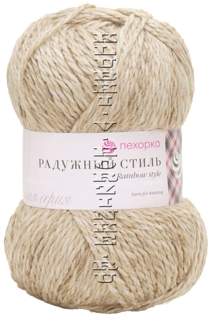 Пряжа Пехорка «Радужный стиль» - (1035 - Мулине серый, бежевый)