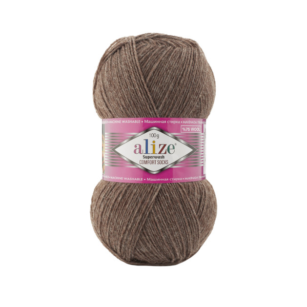 Пряжа SUPERWASH Alize - (240 - Светло-коричневый меланж)