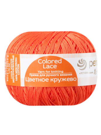 Пряжа Пехорка «Цветное кружево» - (396 - Настурция)