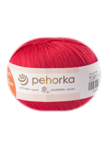 Пряжа Пехорка «Ажурная» - (88 - Красный мак)