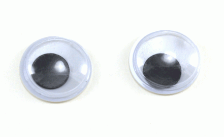 Глаза круглые с бегающими зрачками d 18 мм (MER-18 - черно-белые)