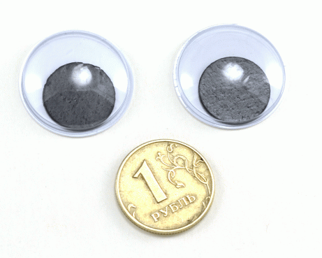 Глаза круглые с бегающими зрачками d 24 мм (MER-24 - черно-белые)