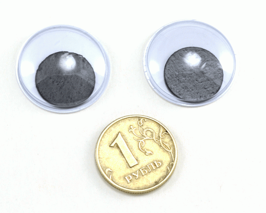 Глаза круглые с бегающими зрачками d 24 мм (MER-24 - черно-белые)