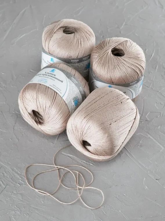 Пряжа Камтекс «Хлопок Мерсеризованный» - (005 - Бежевый)