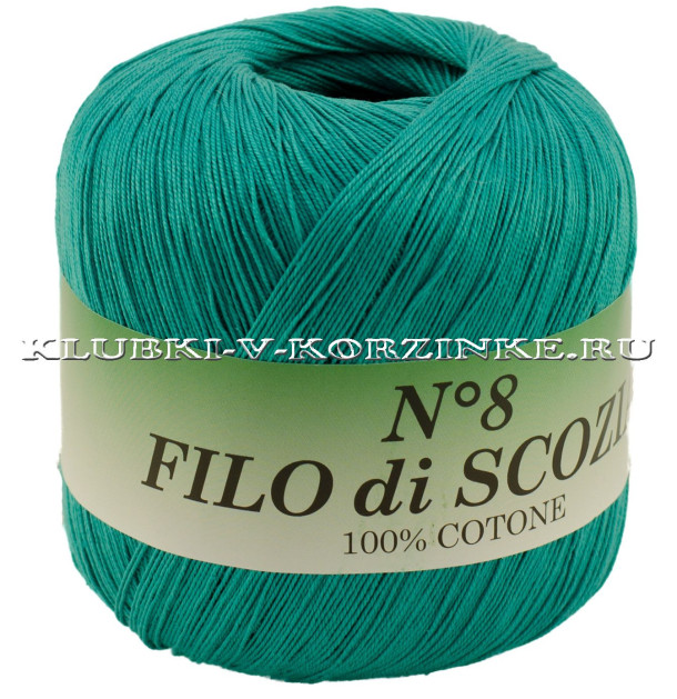 Пряжа Filo di Scozia №8 - (49 - Зеленая бирюза)