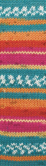Пряжа SUPERWASH Alize comfort socks - (цвет 7839 - Розовый, оранжевый, бирюзовый)