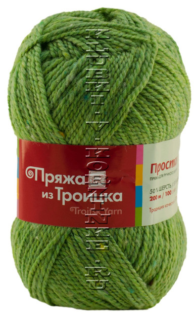Пряжа Троицкая «Простая» - (2889 - Меланж, св.зеленый)