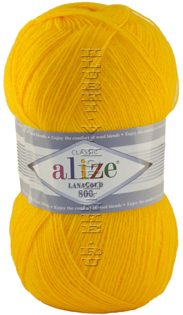 Пряжа Lanagold 800 Alize - (216 - Желтый)