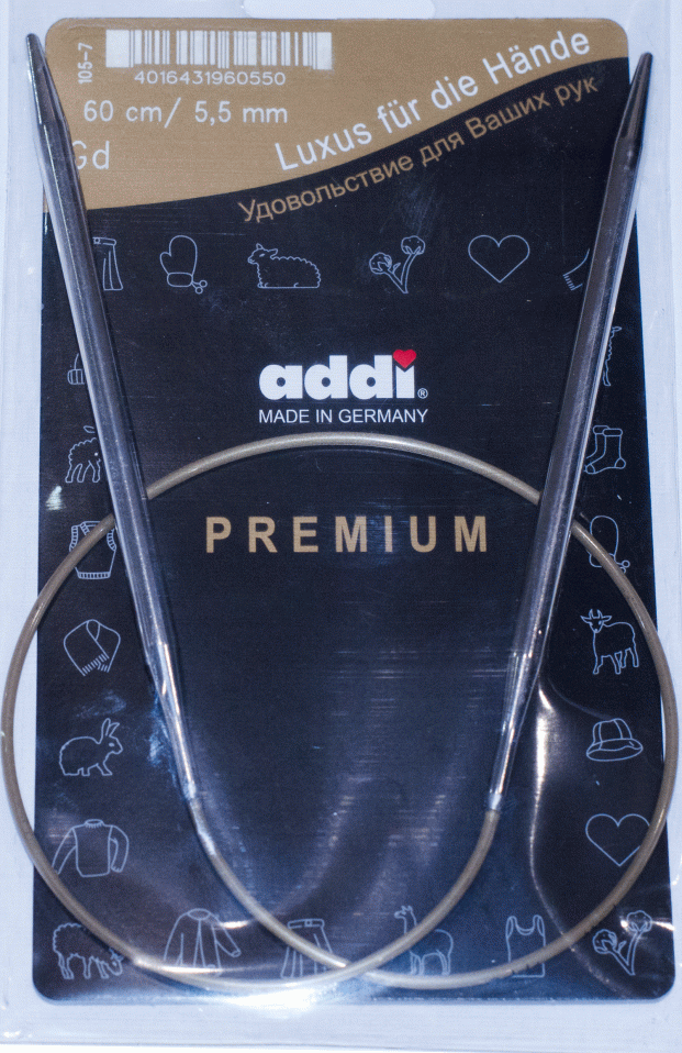 Спицы ADDI круговые супергладкие №5,5, 60 см