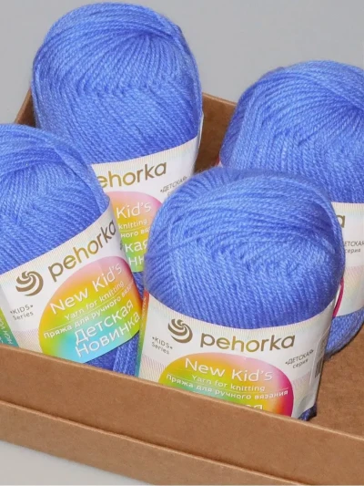 Пряжа Пехорка «Детская новинка» - (15 - Темно-голубой)