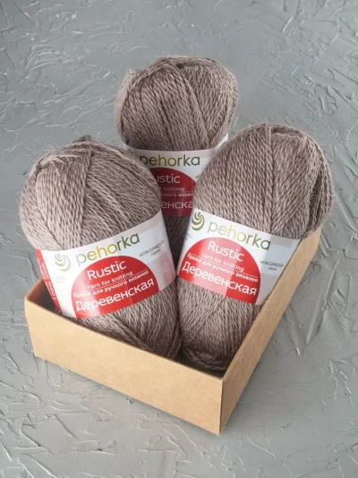 Пряжа Пехорка «Деревенская» - (388 - Темная верба)