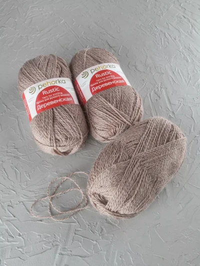 Пряжа Пехорка «Деревенская» - (388 - Темная верба)