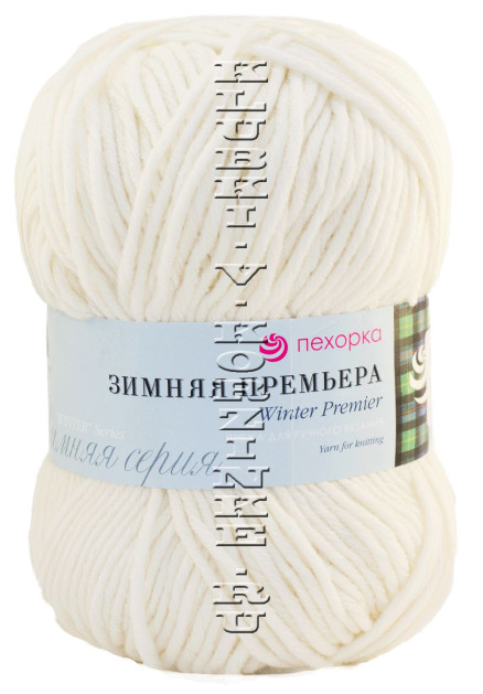 Пряжа Пехорка «Зимняя премьера» - (01 - Белый)