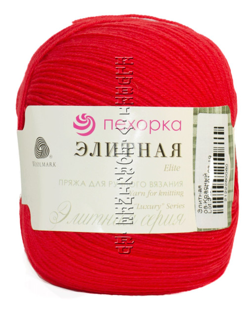 Пряжа Пехорка "Элитная" - (06 - Красный)