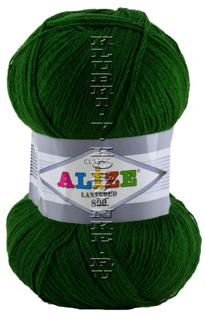 Пряжа Lanagold 800 Alize - (118 - Зеленая трава)