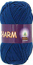 Пряжа VITA cotton &quot;CHARM&quot; - (4158 - Темно-синий) 50 г / 106 м100% мерсеризованный хлопок