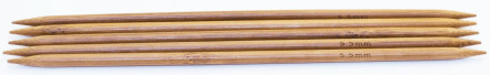 Спицы чулочные деревянные №5,5 20 см, 5 шт.