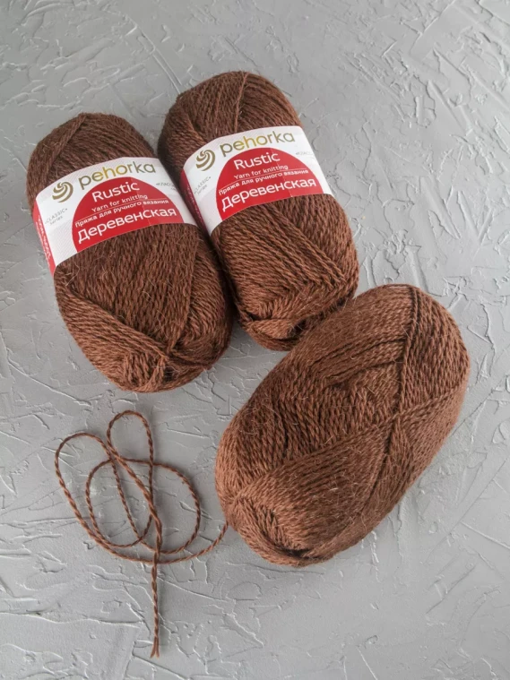 Пряжа Пехорка «Деревенская» - (513 - Кора)