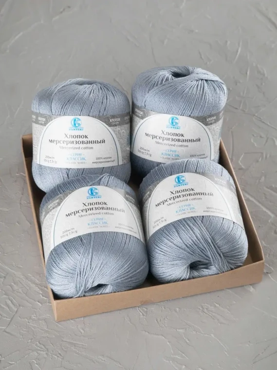 Пряжа Камтекс «Хлопок Мерсеризованный» - (169 - Серый)