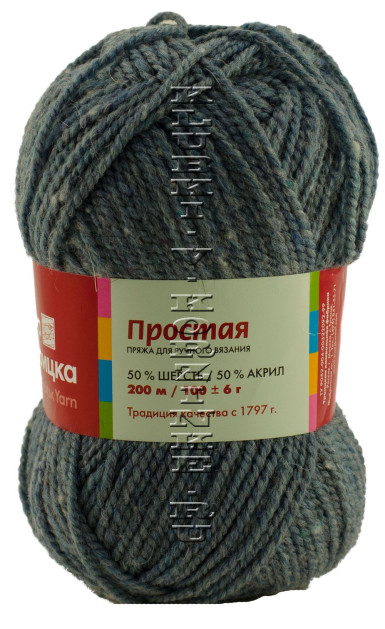 Пряжа Троицкая «Простая» - (2975 - Голубой меланж)